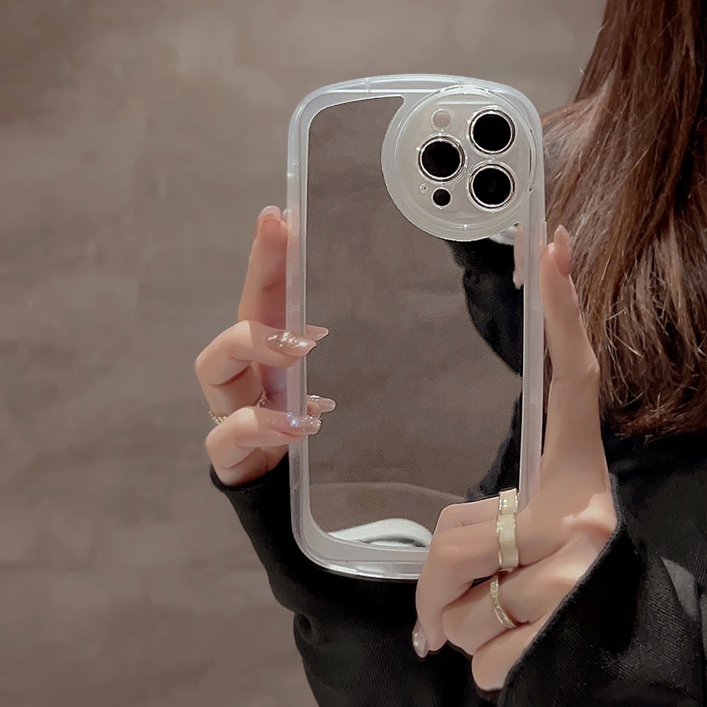 IPHONE Case Silikon Cermin Make Up Untuk Iphone14 11 12 13 PRO MAX Casing Cover Pelindung AT0072