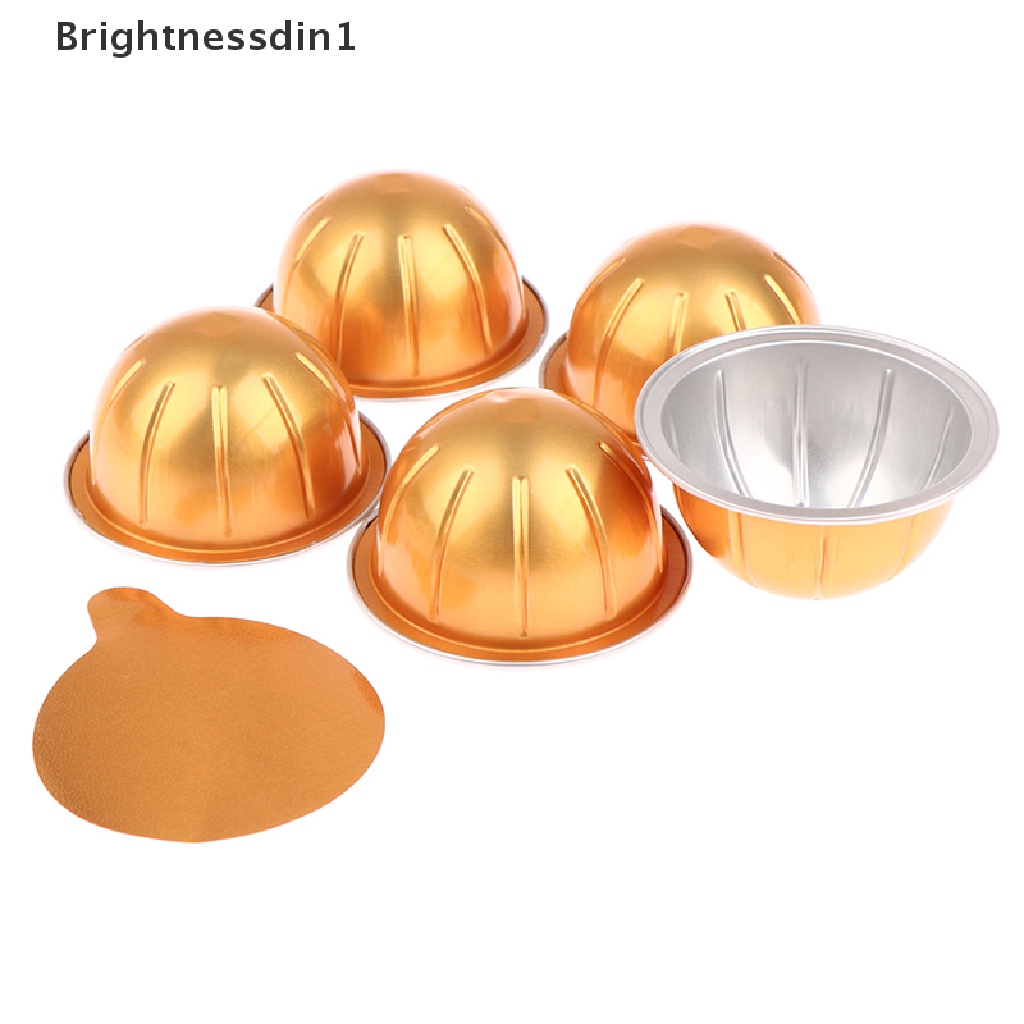 [Brightnessdin1] 5pcs Reusable Coffee Capsule Pods Kapsul Kopi Pod Untuk Nespresso Vertuoline Boutique