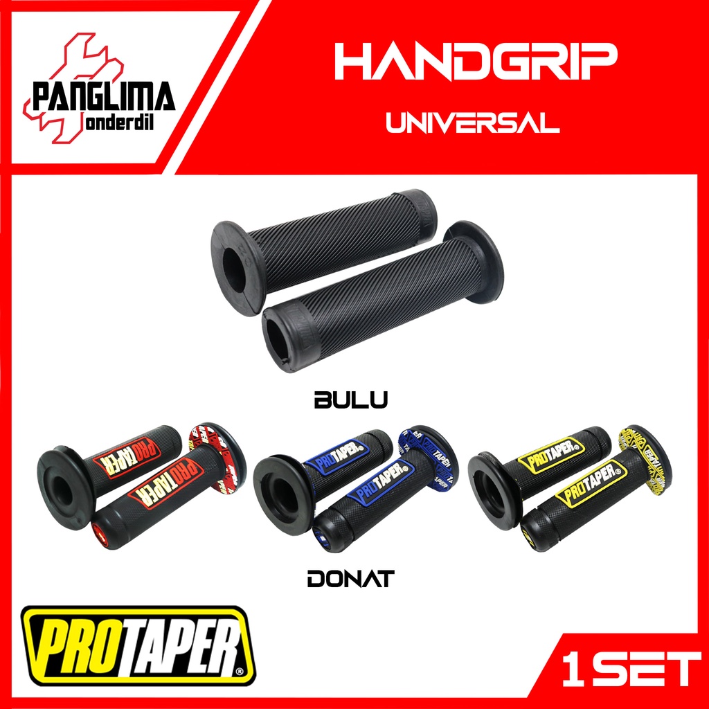 Handgrip Bulu Donat Hitam Biru Kuning Merah Handle Hand Grip Fat pad Assy Handfat Handpad Handlegrip Variasi Universal Untuk Semua Jenis Motor Merk Protaper