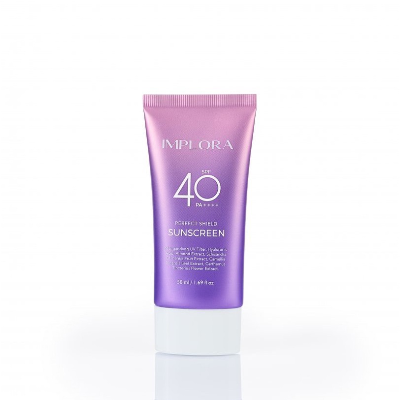 IMPLORA Perfect Shield Sunscreen SPF 40 PA++++ Indonesia / Sunblock Wajah 50ml / Sun Care Tabir Sury