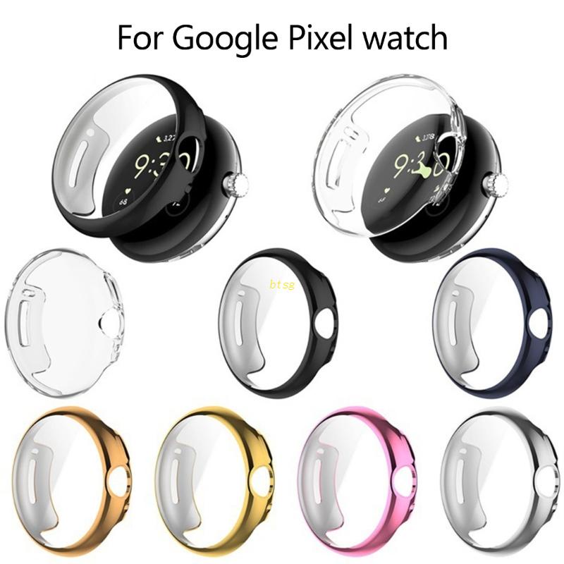 Btsg Untuk Pixel Smartwatch Shell Soft Clear Pelindung Layar Case Bumper-Cover Housing