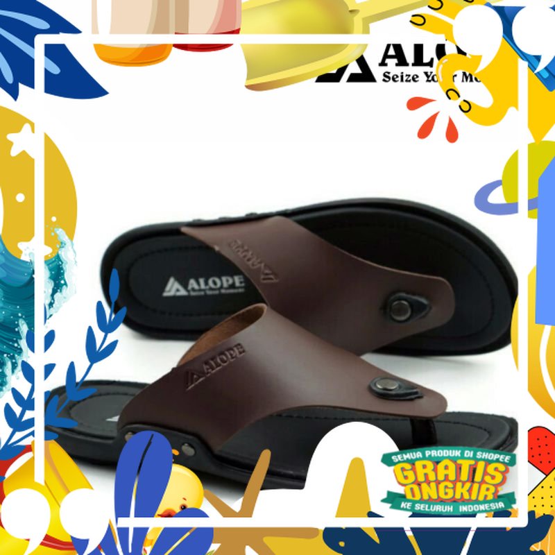 sandal jepit pria kasual sandal pria slop on sandal kulit pria trendy/ merah putih biru polos