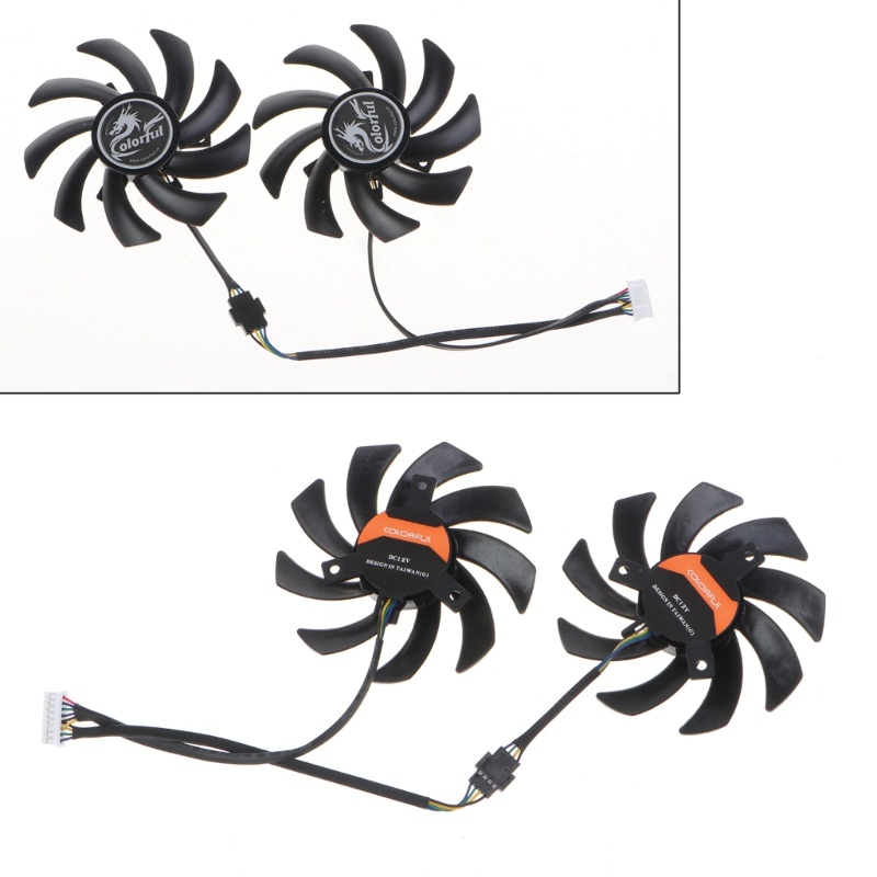 Zzz Penggemar Kartu Grafis Tenang Untuk Warna-Warni iGame Tomahawk GTX1050-2G 1050ti 86mm 8Pin 12V VGA Fan Graphics Card Cooling