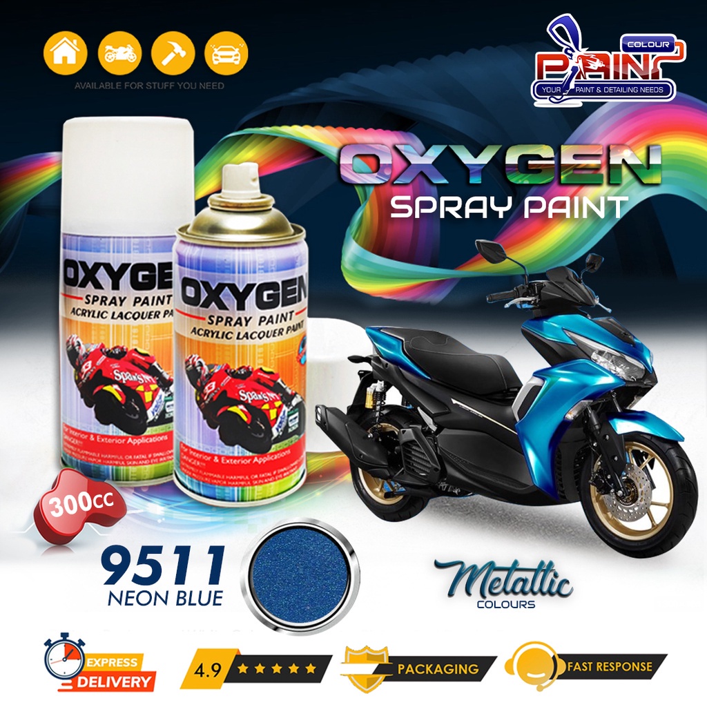 Cat Semprot / Pylox OXYGEN Acrylic Spray Paint - 9511 Neon Blue
