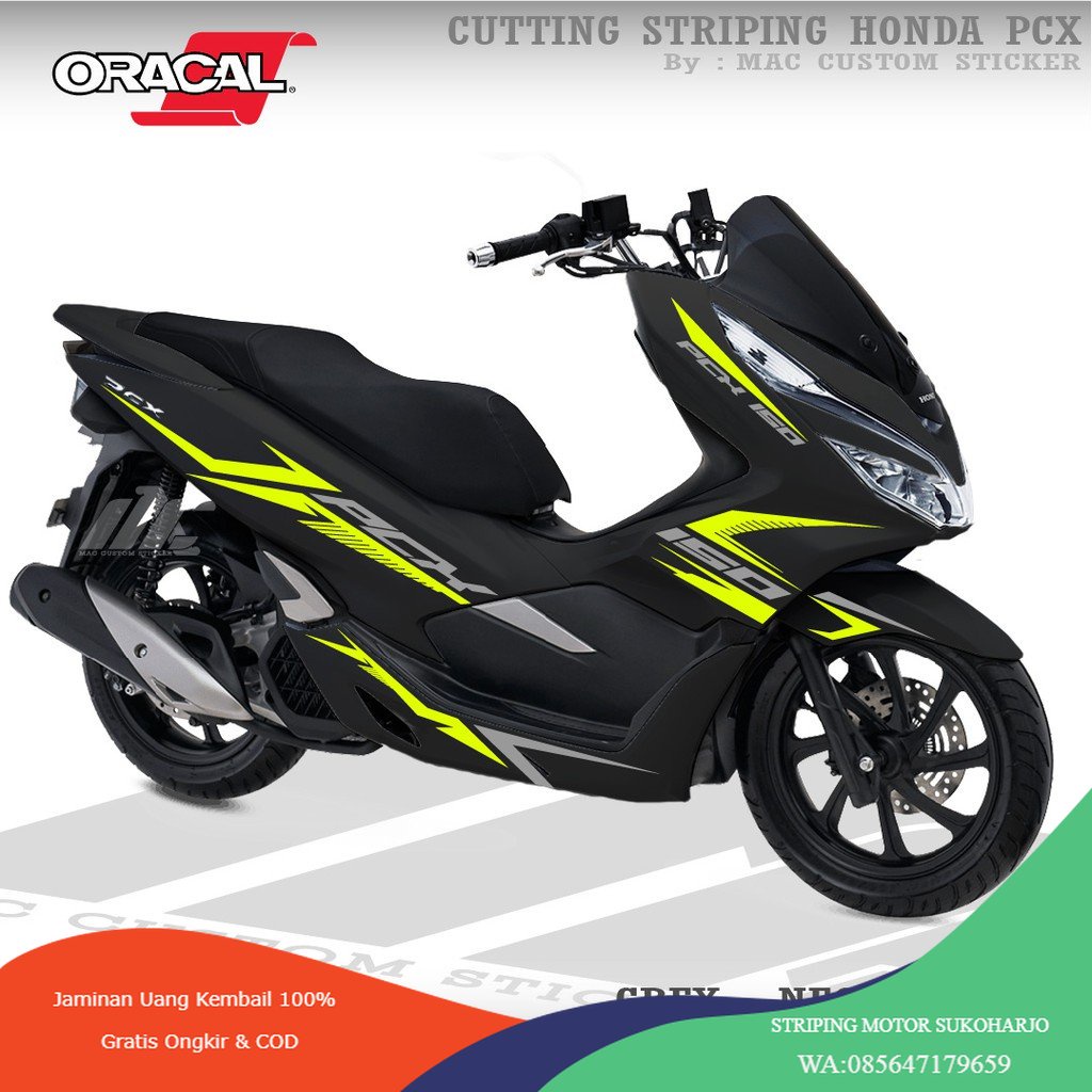 (PREMIUM) CB-PCX-04 - CUTTING STICKER PCX SEMUA WARNA MOTOR - WARNA STIKER KUNING STABILO