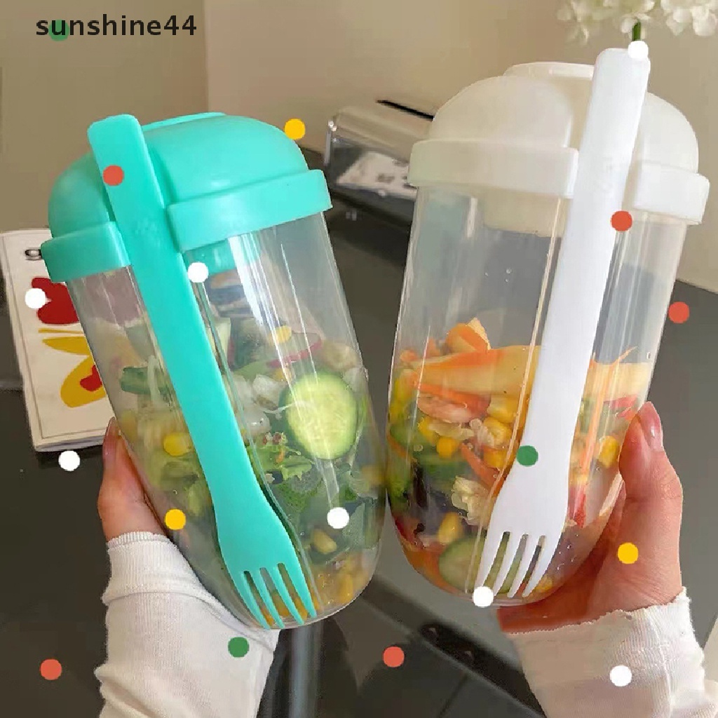 Sunshine Portable Breakfast Oatmeal Cereal Nut Yogurt Salad Cup Container Set Dengan Garpu ID