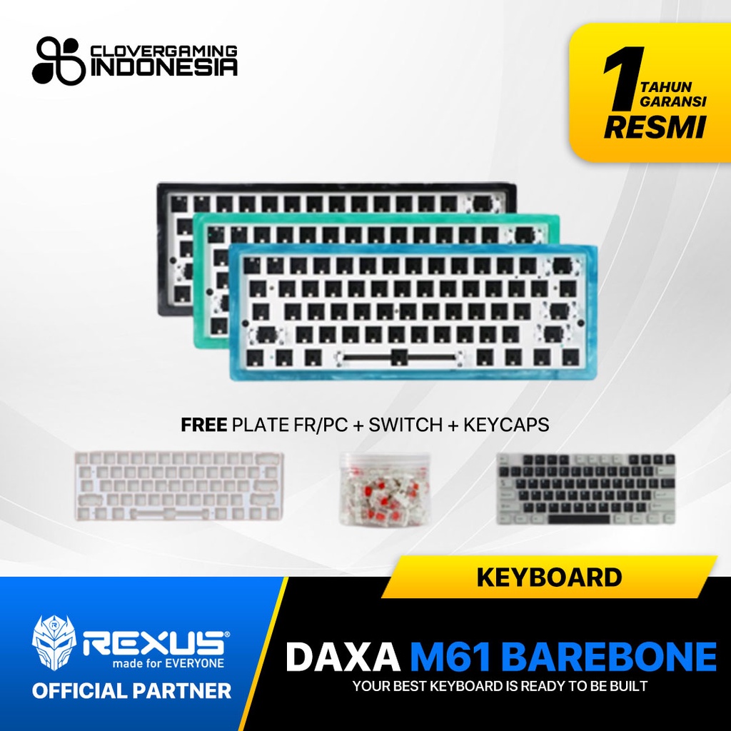 Rexus DAXA M61 Barebone CNC Resin - Mechanical Gaming Keyboard