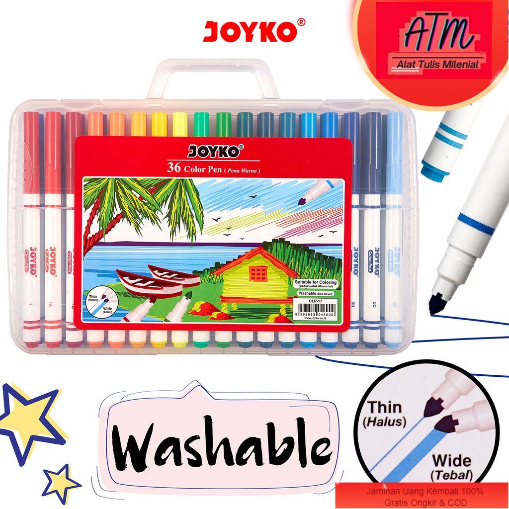 

Color Pen Pulpen Pena Warna Joyko CLP-17 36 Warna Colors