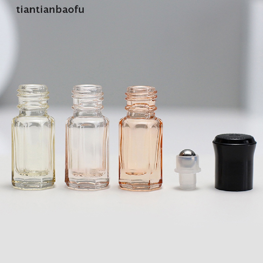 [tiantianbaofu] Botol Rol Kaca Tebal 3ml Botol Roll On Gradasi Warna Butik