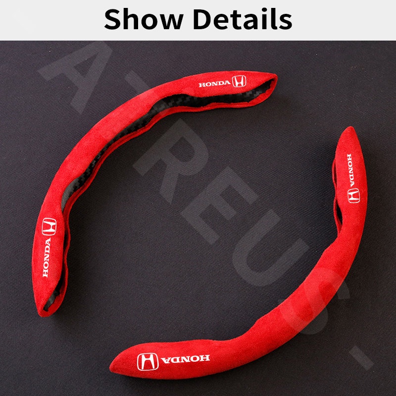 Cover Pelindung Setir Mobil Honda Racing Suede Steering Wheel Cover Anti Slip Serap Keringat Untuk Freed Brio City Civic CRV HRV BRV Accord Jazz