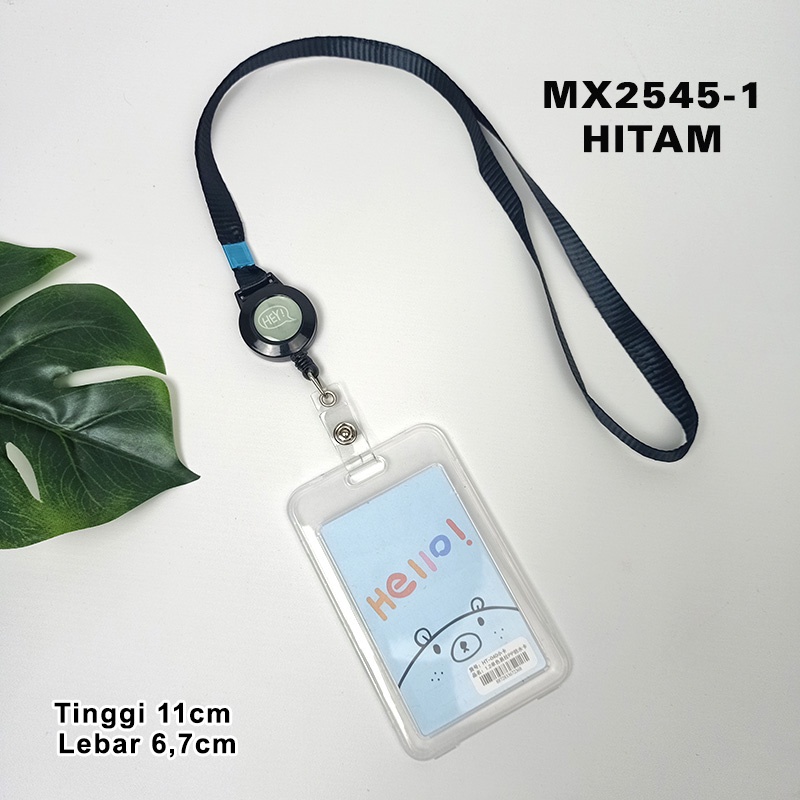 (COD) Name tag ID CARD HOLDER KOREA dan kalung tempat name tag kartu 2 sisi MX2545