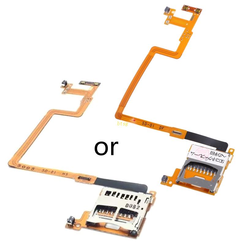 Btsg SD Card Reader Slot &amp; L/R Modul Tombol Bahu Kabel Fleksibel Pengganti Perbaikan Aksesori Cadangan Untuk NDSI