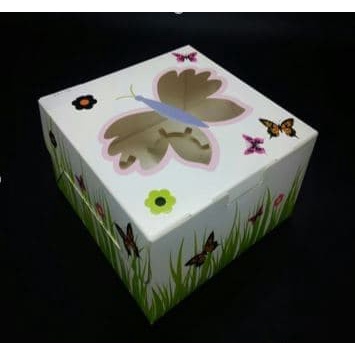 

⭐BISA COD⭐ BUTTERFLY CUPCAKE BOX 4 PAX UK. 16cm x 16cm x 9cm (PACK ISI 10 PCS)