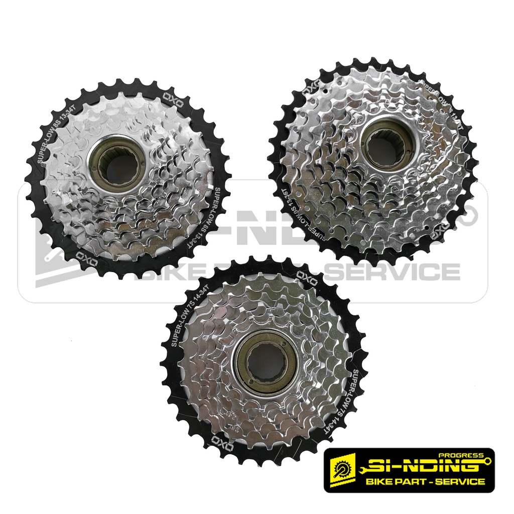 Gear Belakang Sprocket Freewheel 7 8 9 Speed 13 14 - 34T 36T Drat Ulir OXO MEGARANGE Sepeda MTB Fede