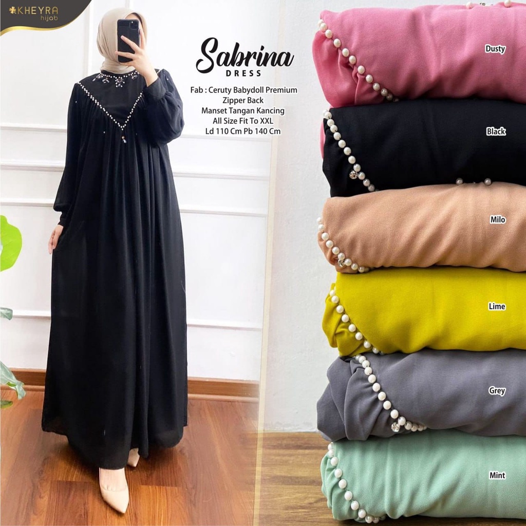 sabrina dress ori by kheyra //DRESS//DRESS WANITA//DRESS MUSLIM WANITA//GAMIS MUSLIM//GAMIS DAILY//G
