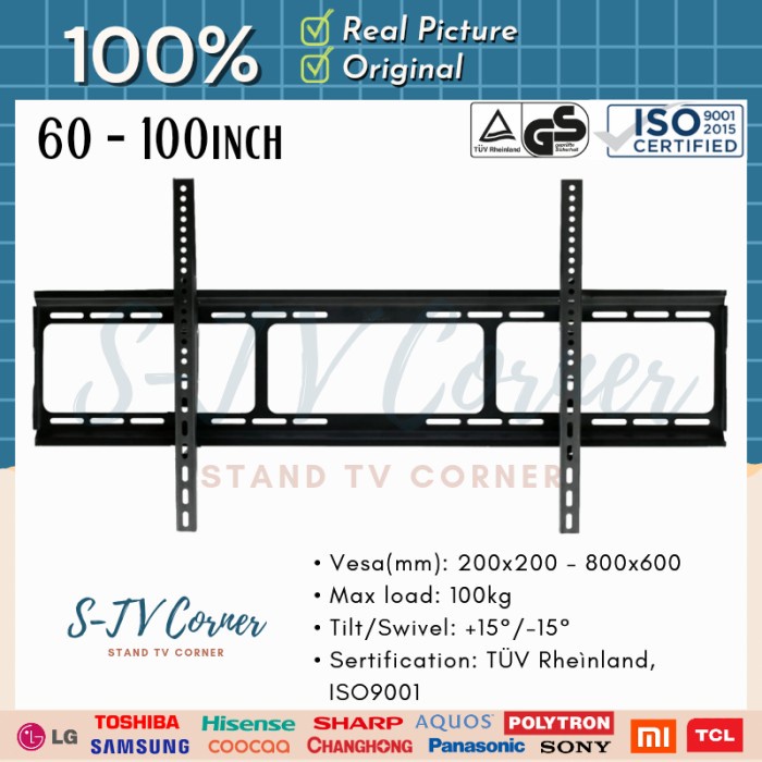 Bracket Braket Breket TV 70 75 80 85 90 95 100 Inch LED LCD PLASMA