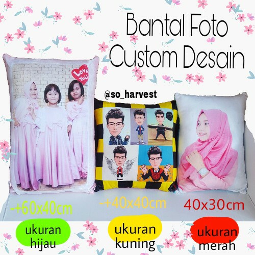 

⭐BISA COD⭐ Bantal Foto 60x40cm(print 1sisi) Fullprint Bantal Custom Desain Cantik - Hijau muda