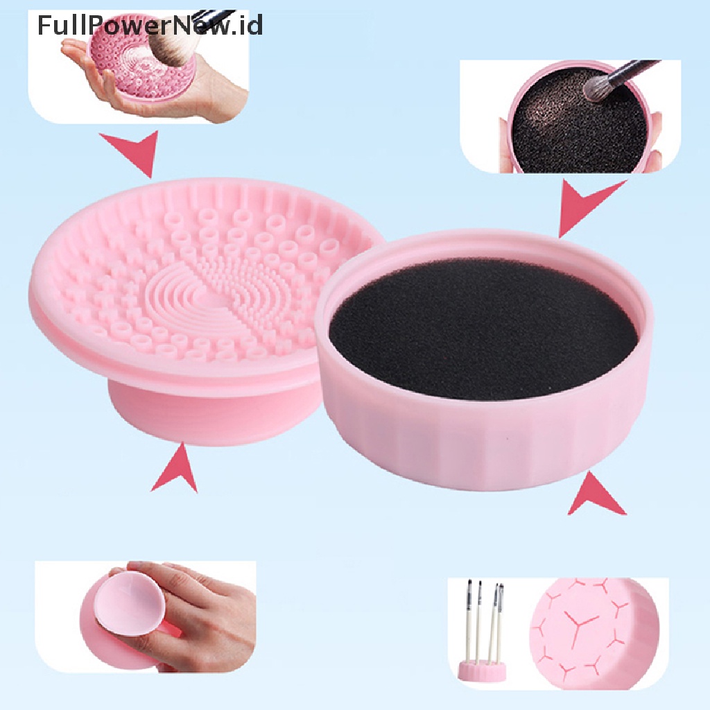 Power Silicone Makeup Brush Cleaner Pad Alat Alas Pembersih Papan Scrubber Cuci ID