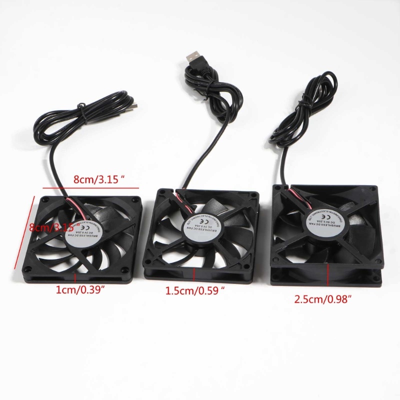 Vivi DC 5V Konektor USB PC Fan Cooler Heatsink Exhaust Kipas Pendingin CPU 80x80mm