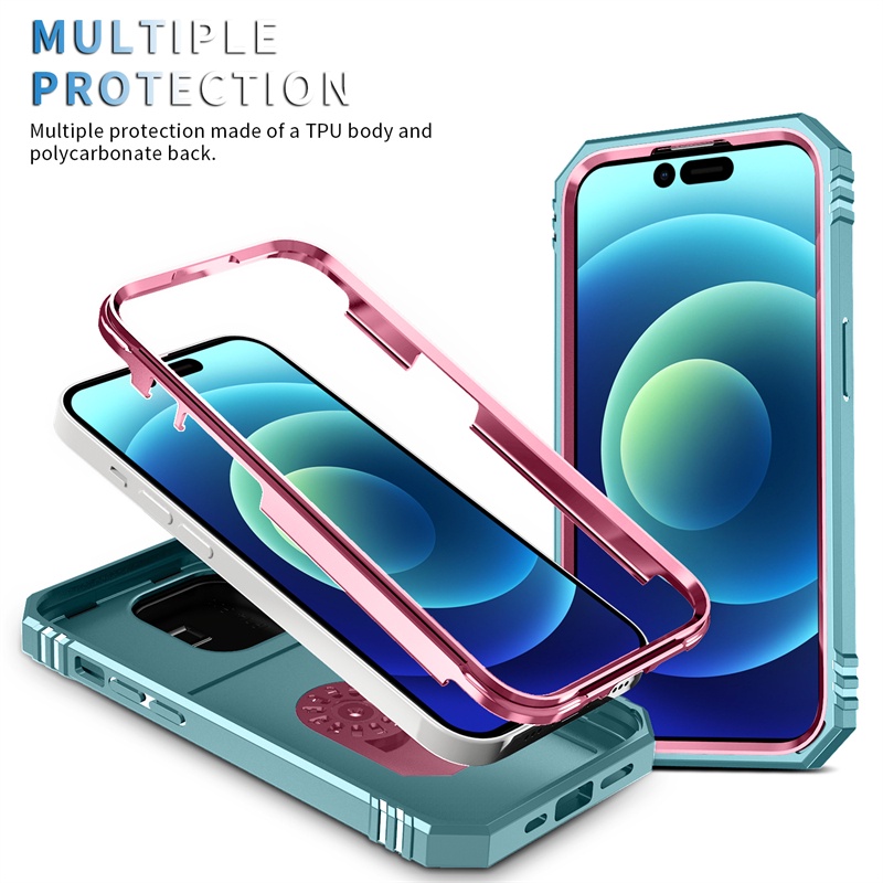 IPHONE Tpu+pc Hard Case Jendela Sliding Untuk Iphone14 13 12 11 Pro X XS Max Braket Berputar Casing Anti-Drop6 7 8 14 Plus XR Phone Cover