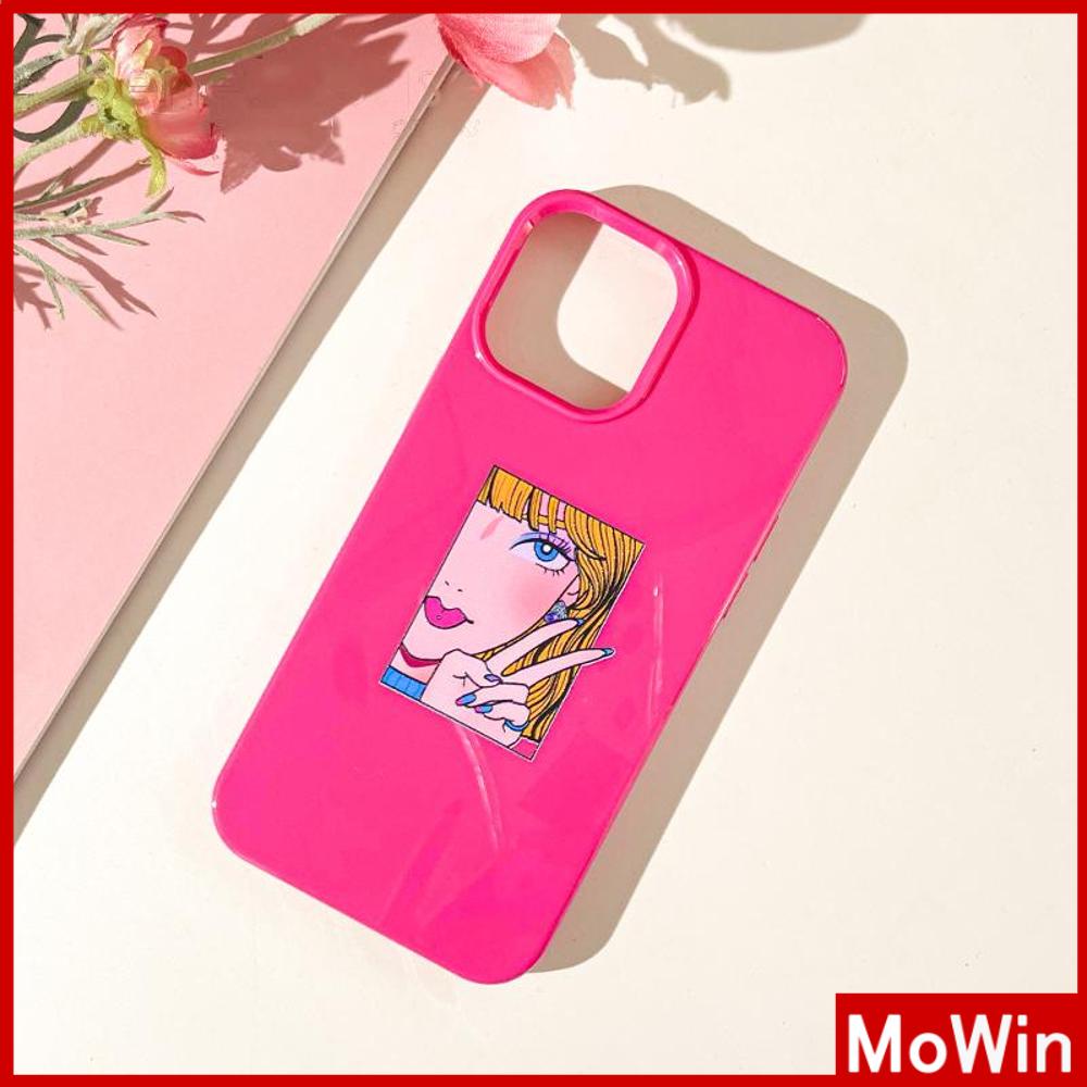 For iPhone 14 Pro Max iPhone Case Rose Pink Glossy TPU Soft Case Shockproof Protection Camera Manga Girl Compatible with iPhone 13 Pro max 12 Pro Max 11 xr xs max 7Plus 8Plus