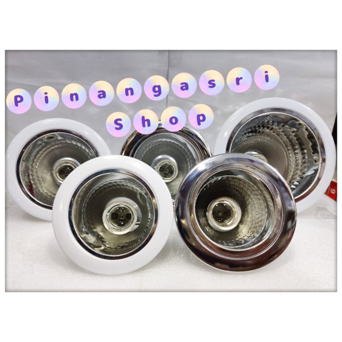DOWNLIGHT 3.5 4 5 INCH 3,5 Inchi Putih Silver Fitting Rumah Lampu E27