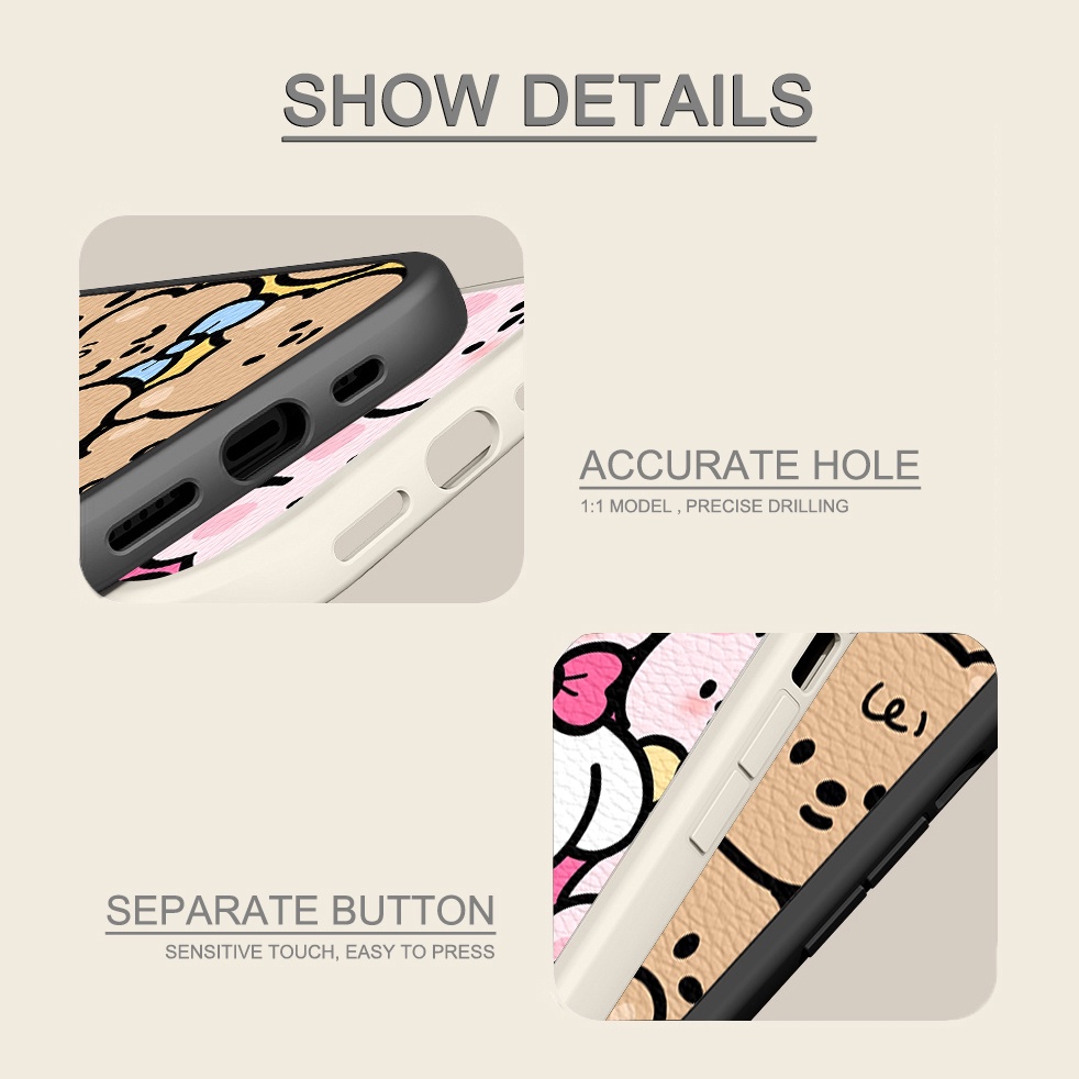 Case iPhone Untuk14 /13 /12 /11 Promax Lovely bear and rabbit Soft Casing Untuk Iphone6 /7 /8 Plus/X/XR/Xs Max Cover