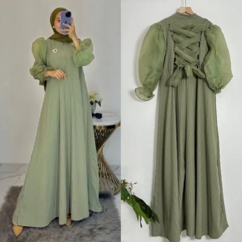 VT63ED SHIFA GAMIS KEPANG ORGANZA / GAMIS JUMBO / GAMIS KNIT / BAJU MUSLIM / DRESS WANITA / LUIS DRE