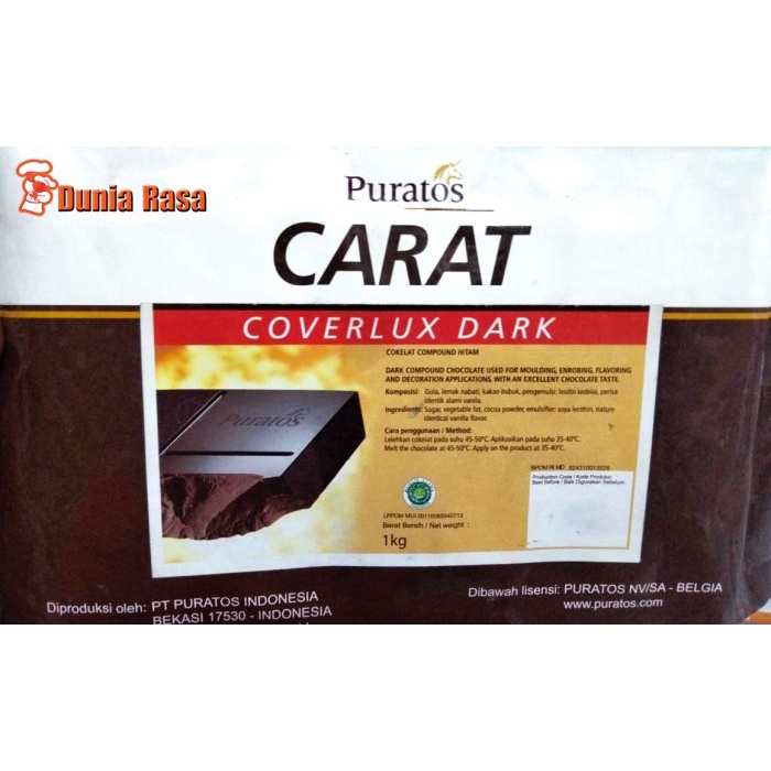 

Puratos Cokelat Carat Coverlux Dark 1kg