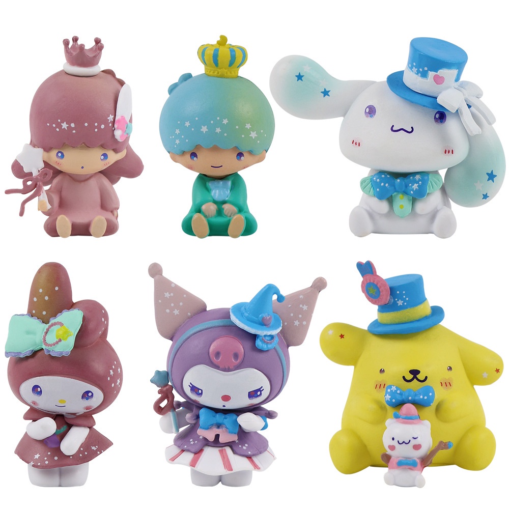 6 Pcs Sanrio Dream Tema Boneka Anime Figure Mainan Pvc Model Patung Anak Perempuan Ulang Tahun Boneka Mainan