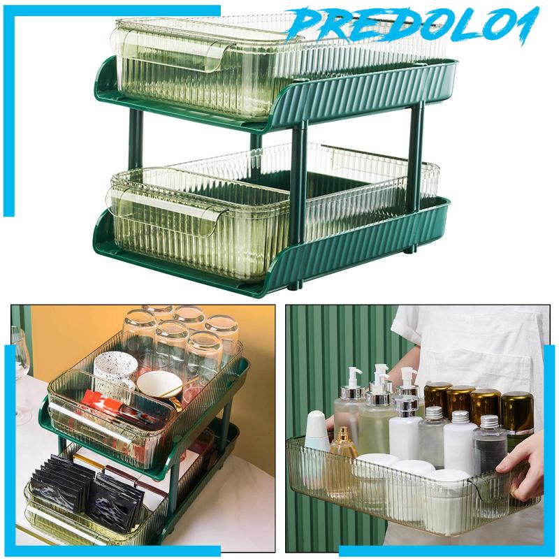 [Predolo1] Desktop Organizer Storage Dengan 2kotak Penyimpanan Kecil Untuk Dresser Buah