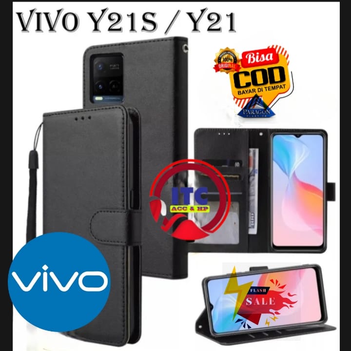 CASE PREMIUM FLIP KULIT DOMPET TYPE HP VIVO Y21S Y21 y21s Y21t Y33s Y33T DOMPET- FLIP COVER LEATHER-