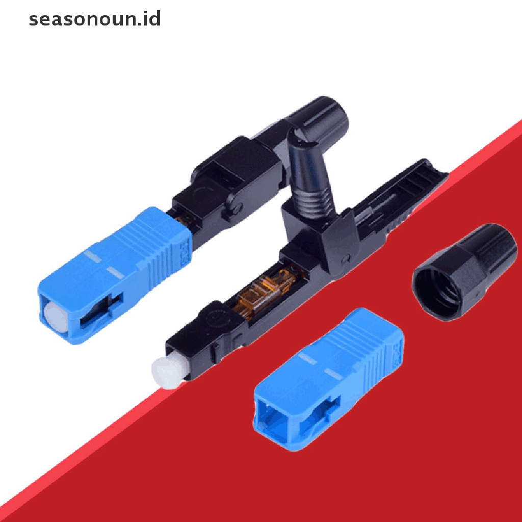 Seasonoun 10pcs Single-Mode Fiber Optic SC/UPC Quick Fast Kabel Konektor Rakitan Medan.