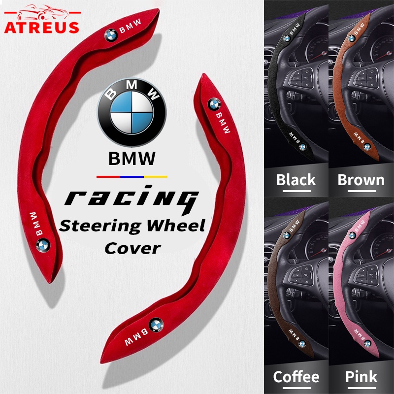 Bmw Cover Pelindung Setir Mobil Racing Suede Steering Wheel Cover Anti Slip Serap Keringat Untuk E36 E46 E30 E90 F10 F30 E39 E60 X1 E84 F48 F25 X3 E83 X5 F15