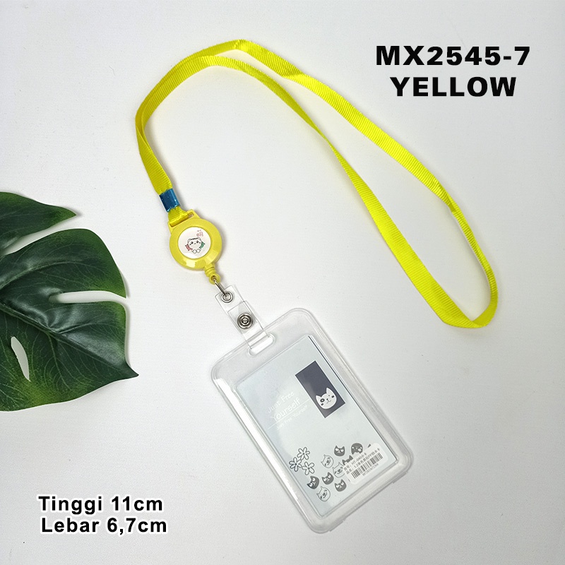 (COD) Name tag ID CARD HOLDER KOREA dan kalung tempat name tag kartu 2 sisi MX2545