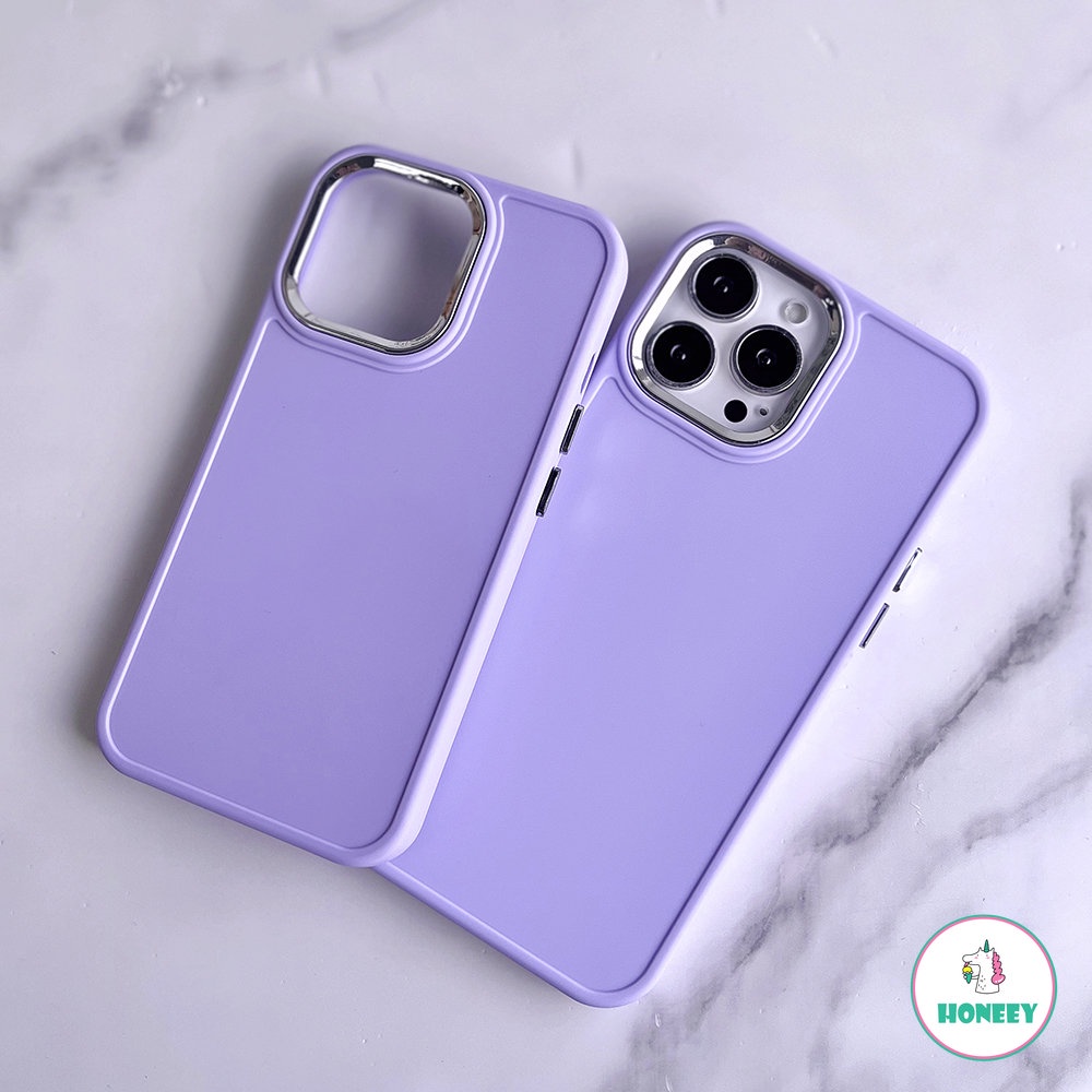 Casing Ponsel Lensa Electroplated Polos Sederhana Kompatibel Untuk iPhone 11 Pro Max14 12 13pro 14plus Silikon Lembut Shockproof Penutup Belakang