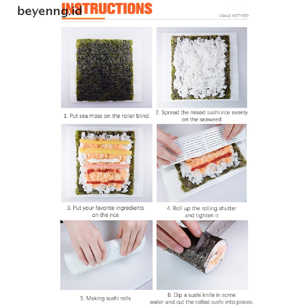 Beyen New Sushi Rolling Mat Non-Stick Sushi Making Tool Sushi Roll Maker Kitchen Tool ID