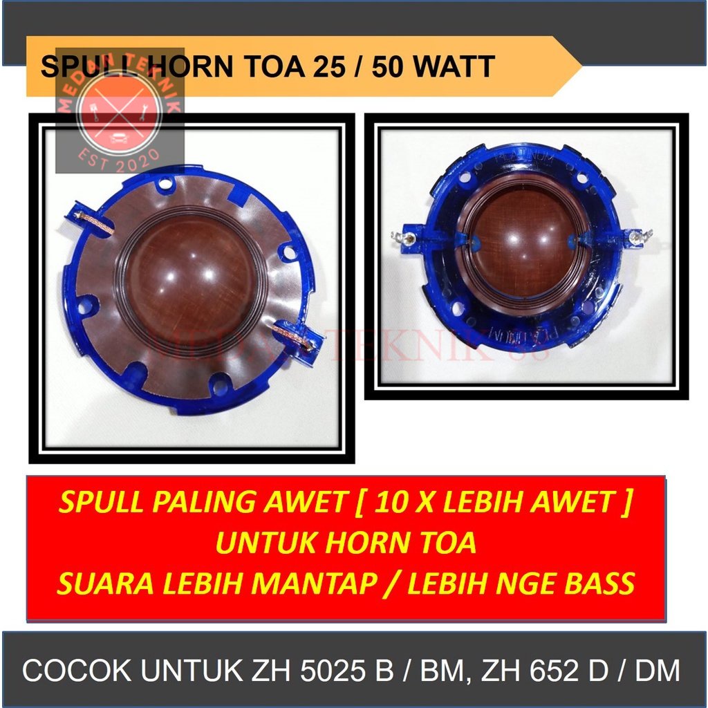 MEDANTEKNIK88 Spull Horn TOA 25 50 Watt Spul speaker ZH 5025 B BM Spool Diaphragm Membran 652 D DM C