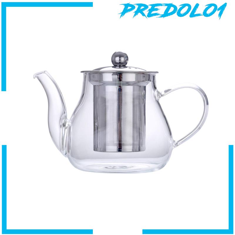 [Predolo1] Teko Kaca Mekar Daun Longgar Tahan Panas Dengan Saringan Teh Tea Pot