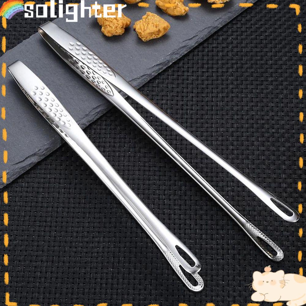 Solighter Stainless Steel Saji Prasmanan Klip Barbekyu Penjepit Steak Penjepit BBQ Penjepit Barbekyu