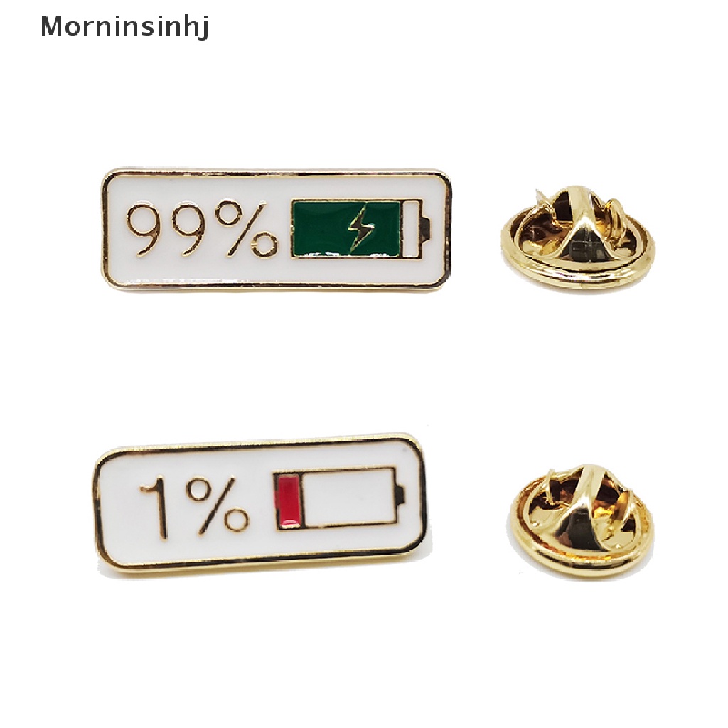 Mornin1% 99% Jumlah Listrik Bros Gesper Logam Baju Lencana Kerah Pin Enamel Vintage Pin Perhiasan Dekorasi Aksesoris Hadiah id