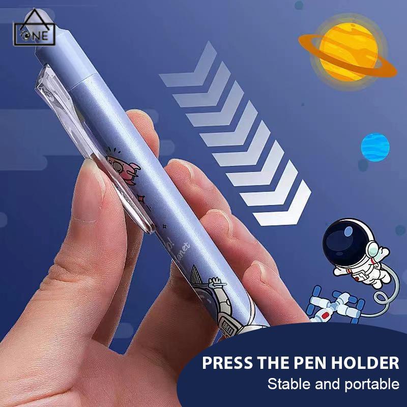 COD❤️Pulpen Gel Desain Astronot Warna，Biru Hitam Mudah Dihapus，Stationery Accessories-A.one