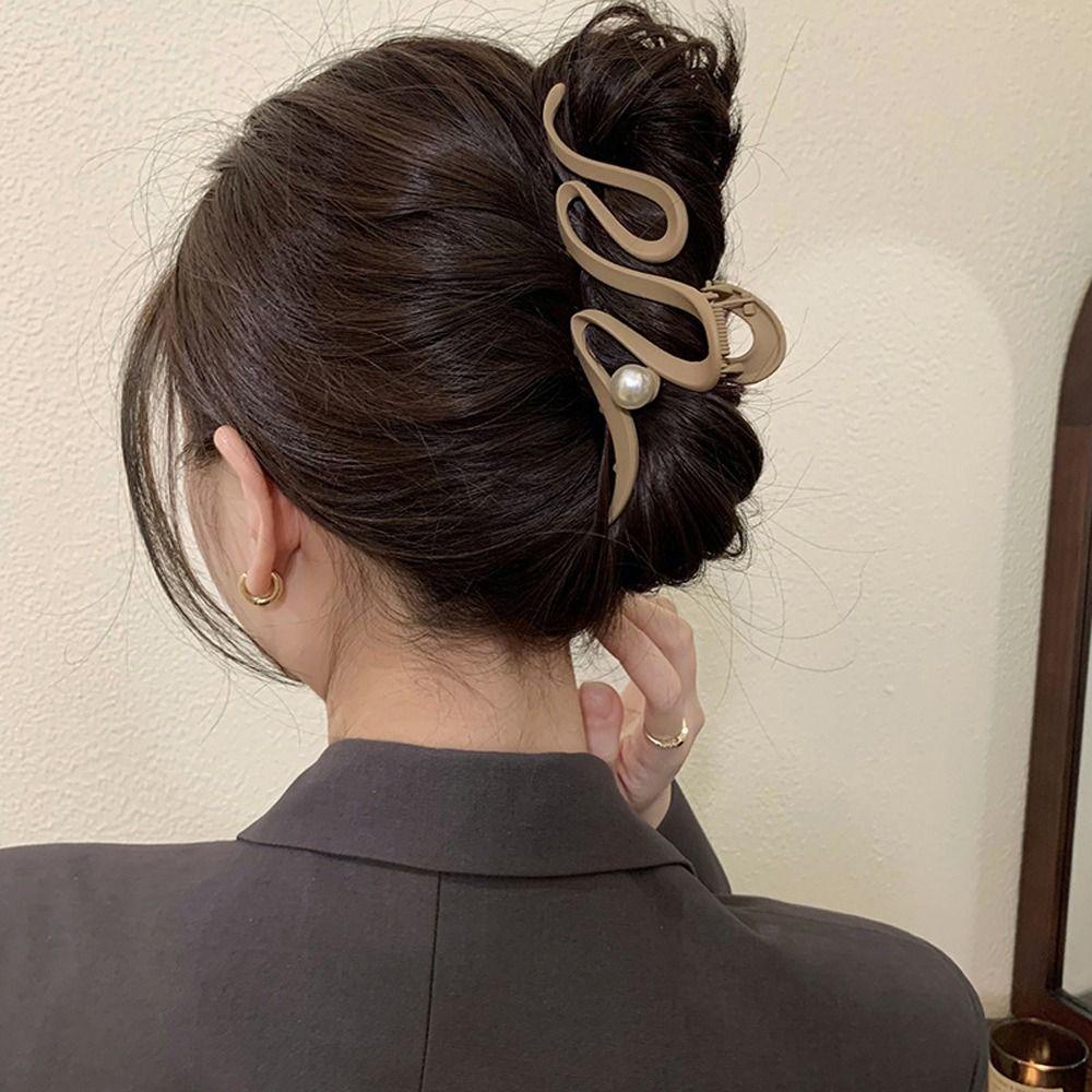 Needway Gelombang Rambut Cakar Elegan Ins Besar Hiu Klip Baru Heardress Fashion Hiasan Kepala Ponytail Holder Korea Hiu Klip