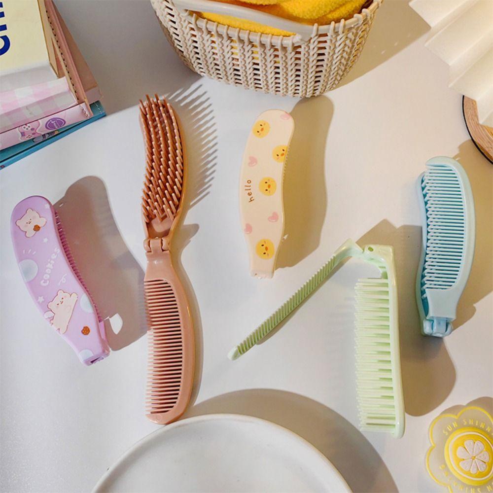 Agustinina Sisir Rambut Lipat Aksesoris Travel Kartun Perawatan Rambut Penggunaan Ganda Untuk Sikat Rambut Bayi Perempuan Anak