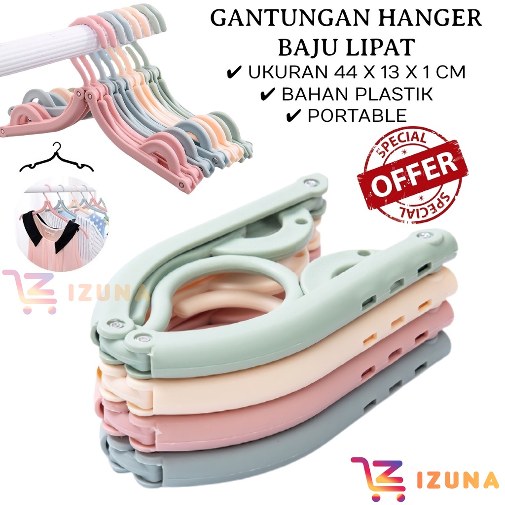 [IZUNA] Hanger Lipat Magic / Hanger Pakaian Baju / Gantungan Lipat / Gantungan Baju