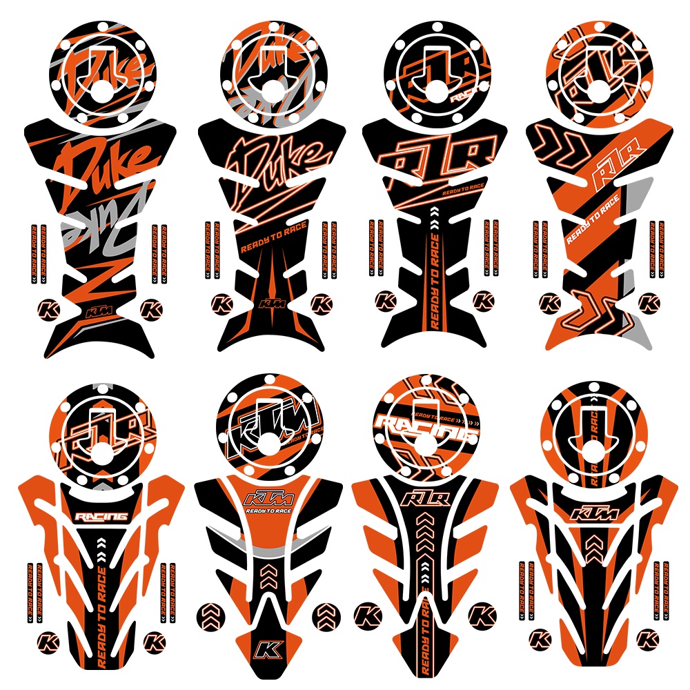 Ktm390 DUKE200/390 /250 /790Stiker Modifikasi Body Motor 3D Fuel Tank Sticker Helm Cover Anti Gores Stiker Tahan Air Tabir Surya Decal