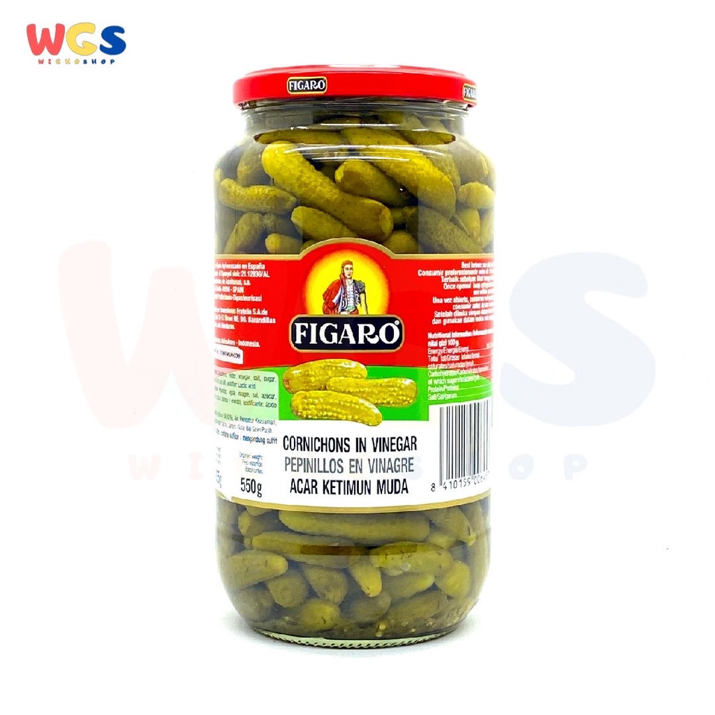 

Figaro Gherkins Cornichons in Vinegar 935g - Acar Timun Muda