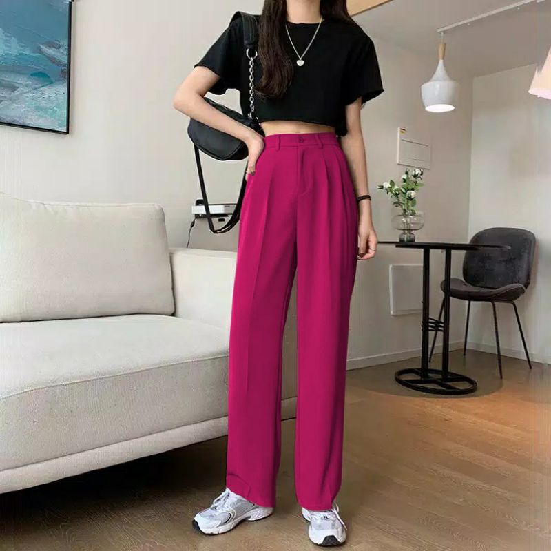 CELANA YORA LOOSE PANTS KULOT HIGHWAIST CELANA WANITA PANJANG KULOT KRINGKLE