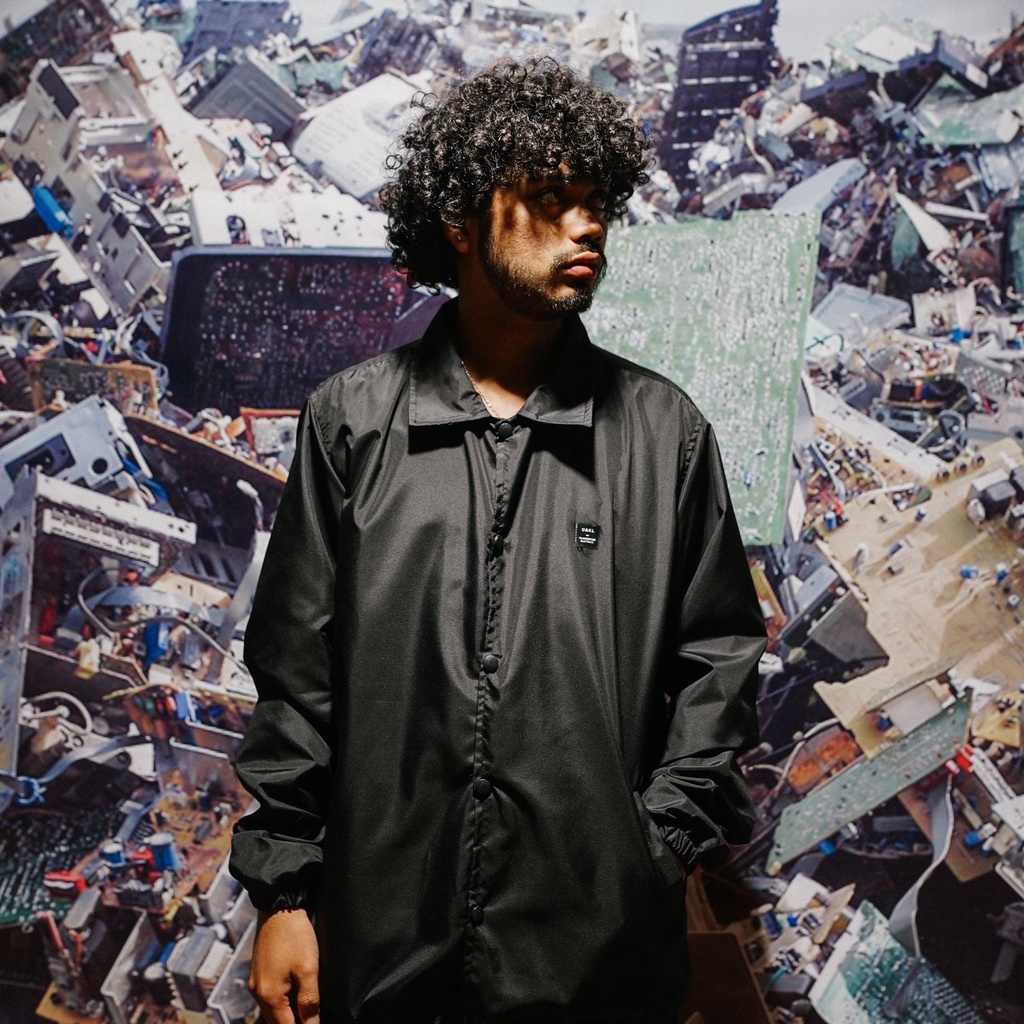 UNKL347 Jaket Pria Windbreak Hitam Sablon WYBK 300