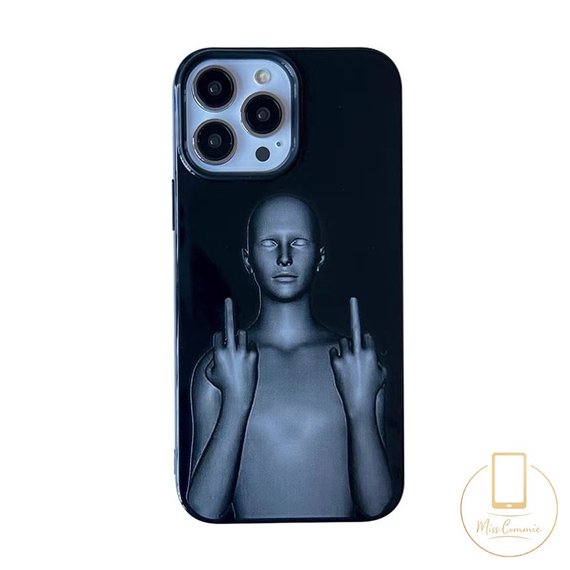 Case Keren Papan Catur Kompatibel Untuk IPhone 7plus XR 11 14 13 12 Pro Max7 8 Plus X XS Max SE 2020 Kreatif Lucu Cyberpunk Hitam Glossy Shockproof Halus Soft Cover